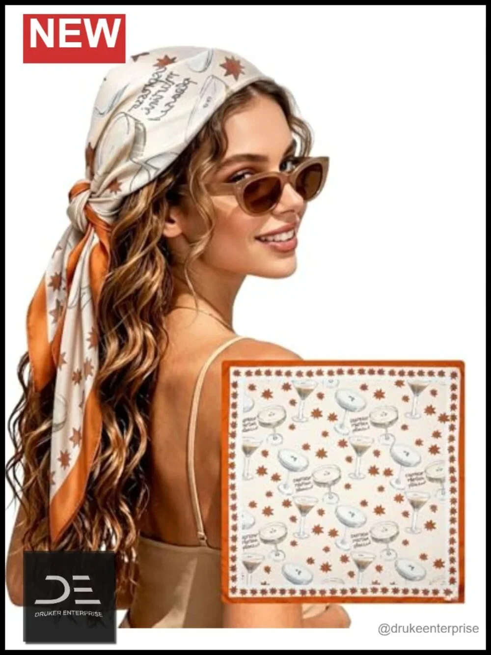 Double-Sided Silky Satin Scarf, Large Square Hair Wrap & Neck Scarf